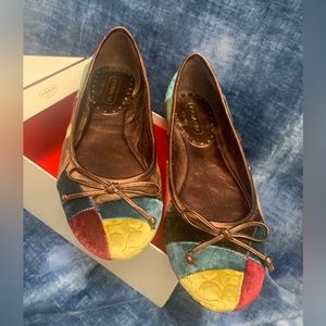 Coach Multicolor Patchwork Flats